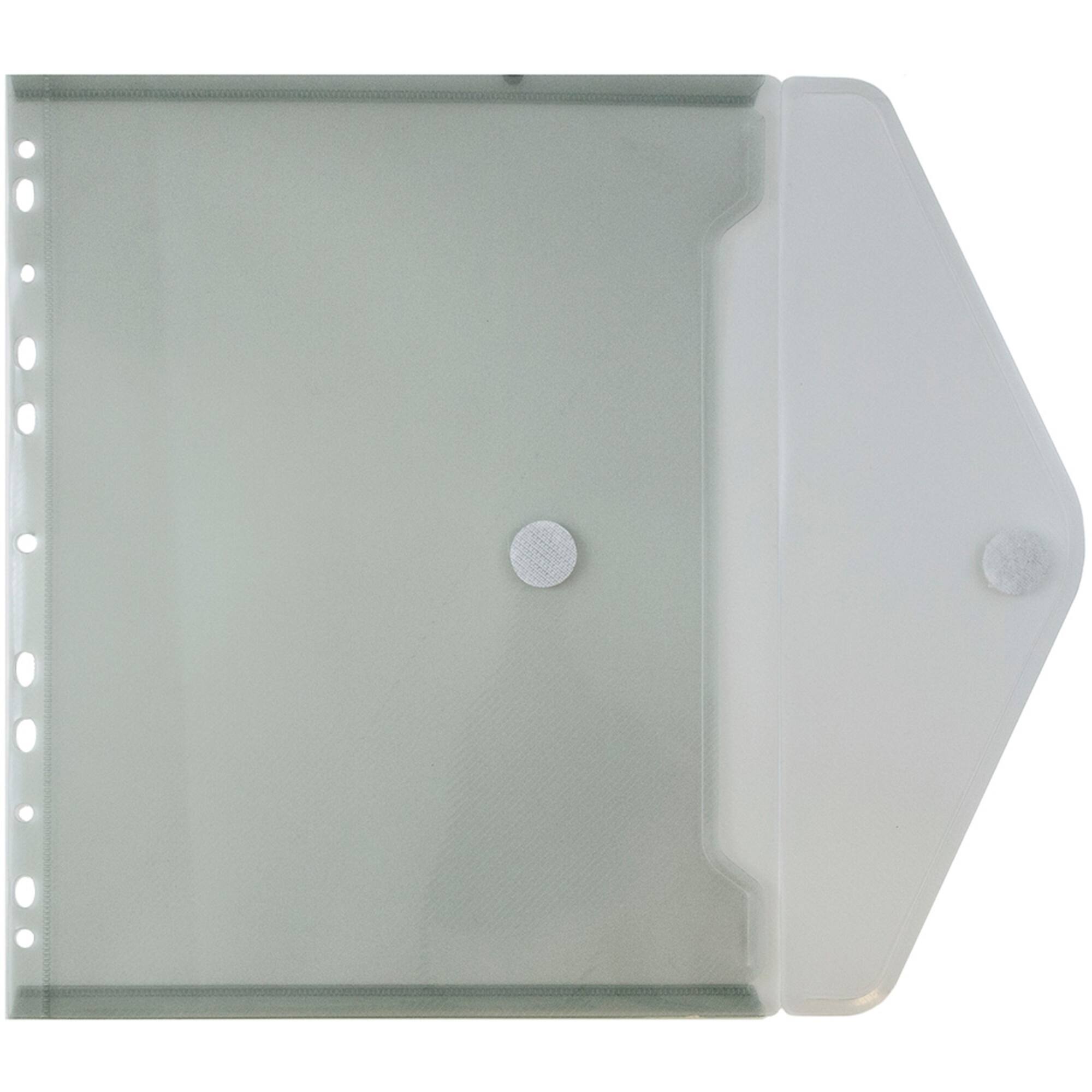 JAM Paper 8.625" x 11.5" Plastic Binder Envelope with Snap Closure, 12ct.